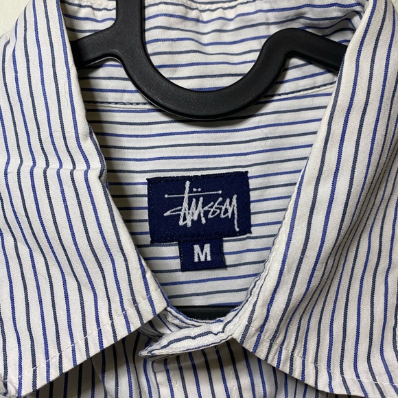 Stussy striped button down shirt sleeve shirt - Picture 5 of 6